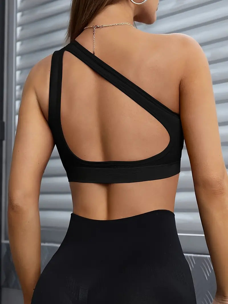 One-Shoulder Yoga Bra